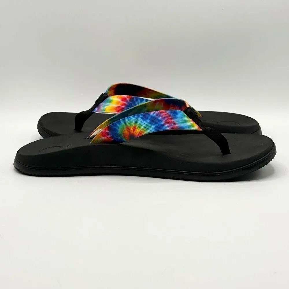 Chaco Chillos Flip Flops in Rainbow Tie Dye - Men’s US 12